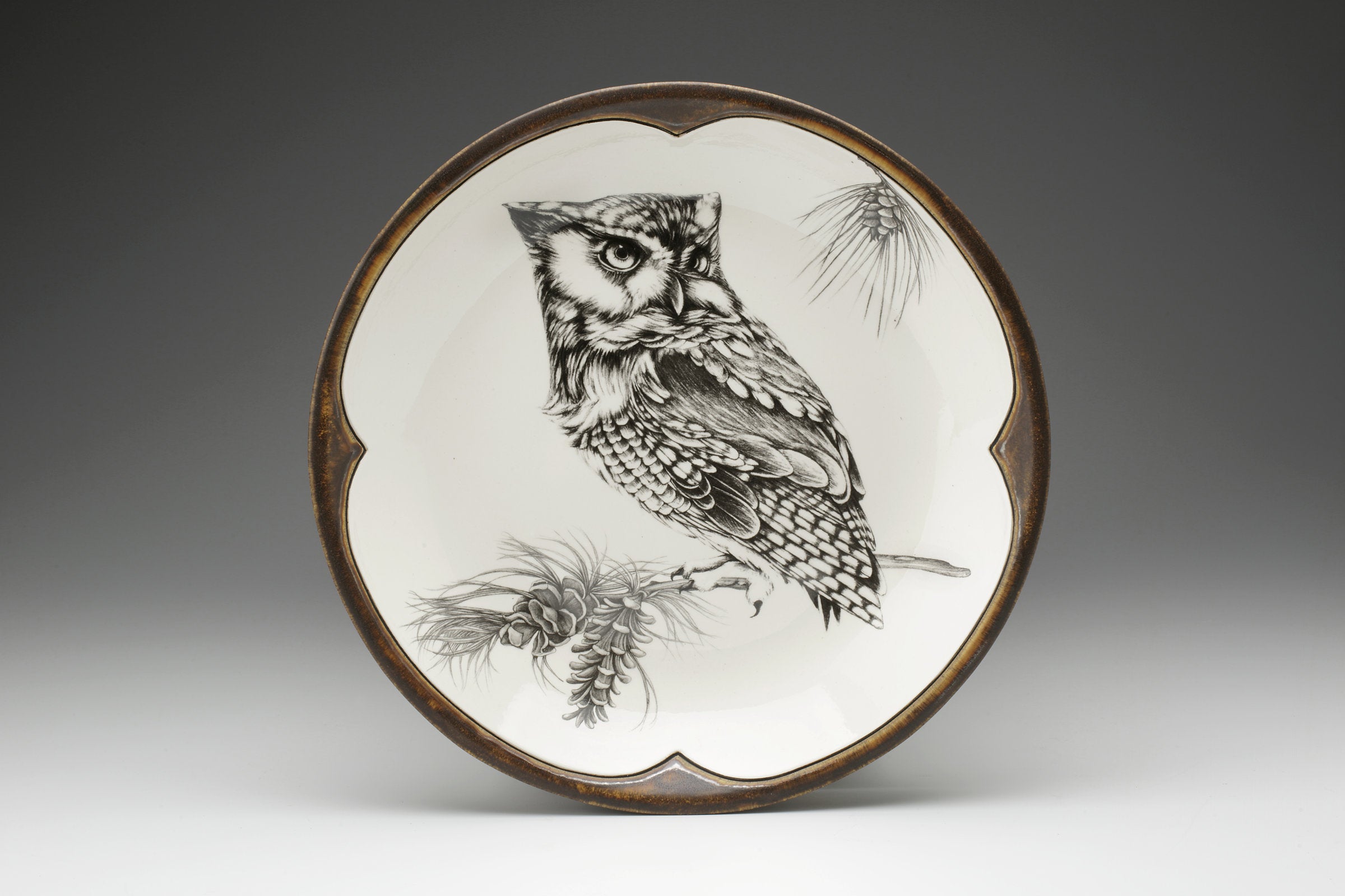 Small Round Platter: Screech Owl