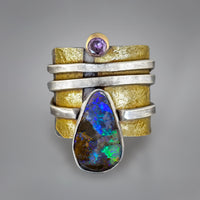 Wrapped Boulder Opal Ring