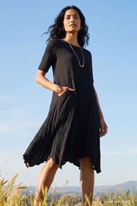 midi dress dress crinkle kombinasi knit import Jillianne Knit Crinkle Dress