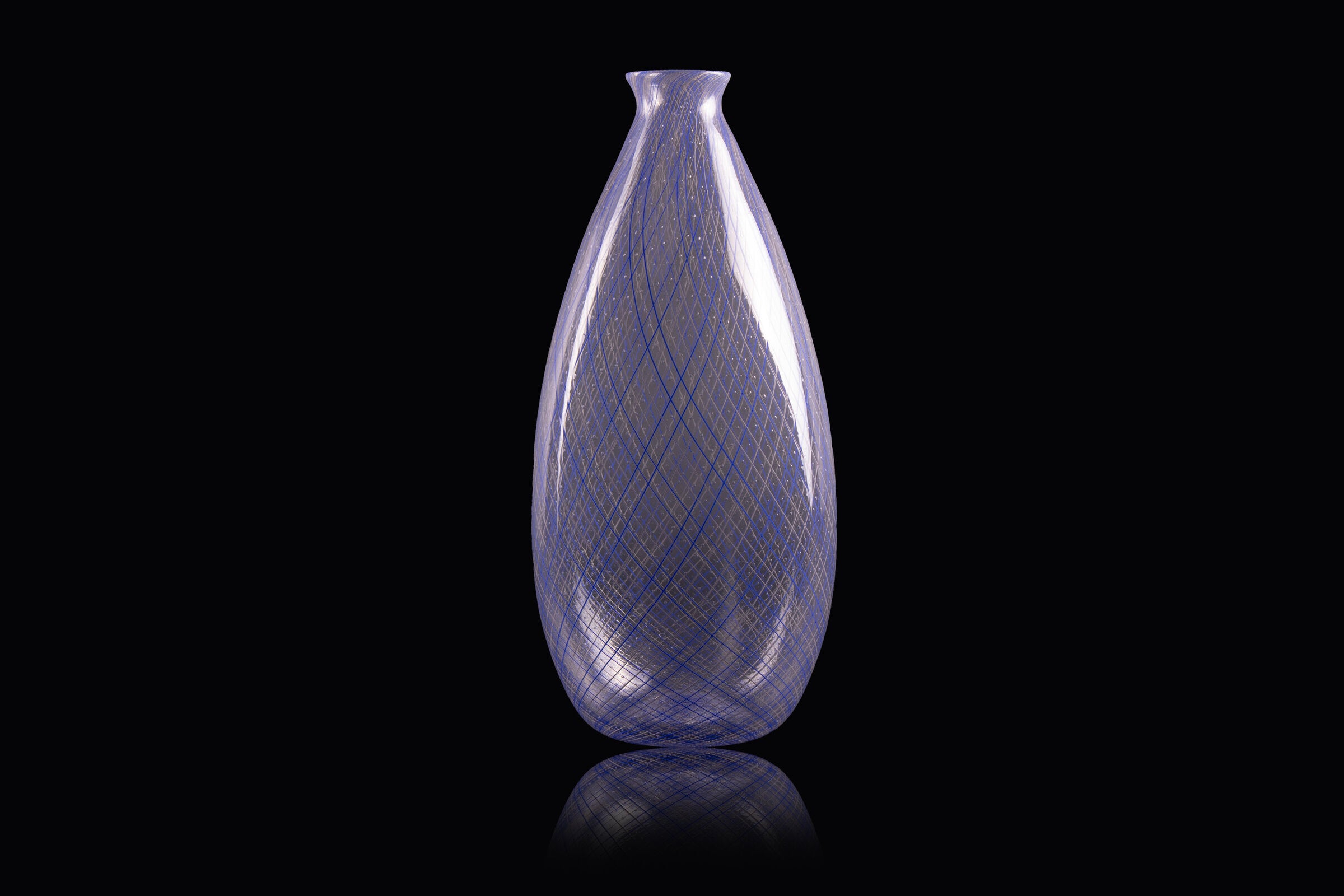 Blue and Gray Tall Vase