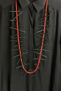 Asymmetrical Rubber Lines Necklace