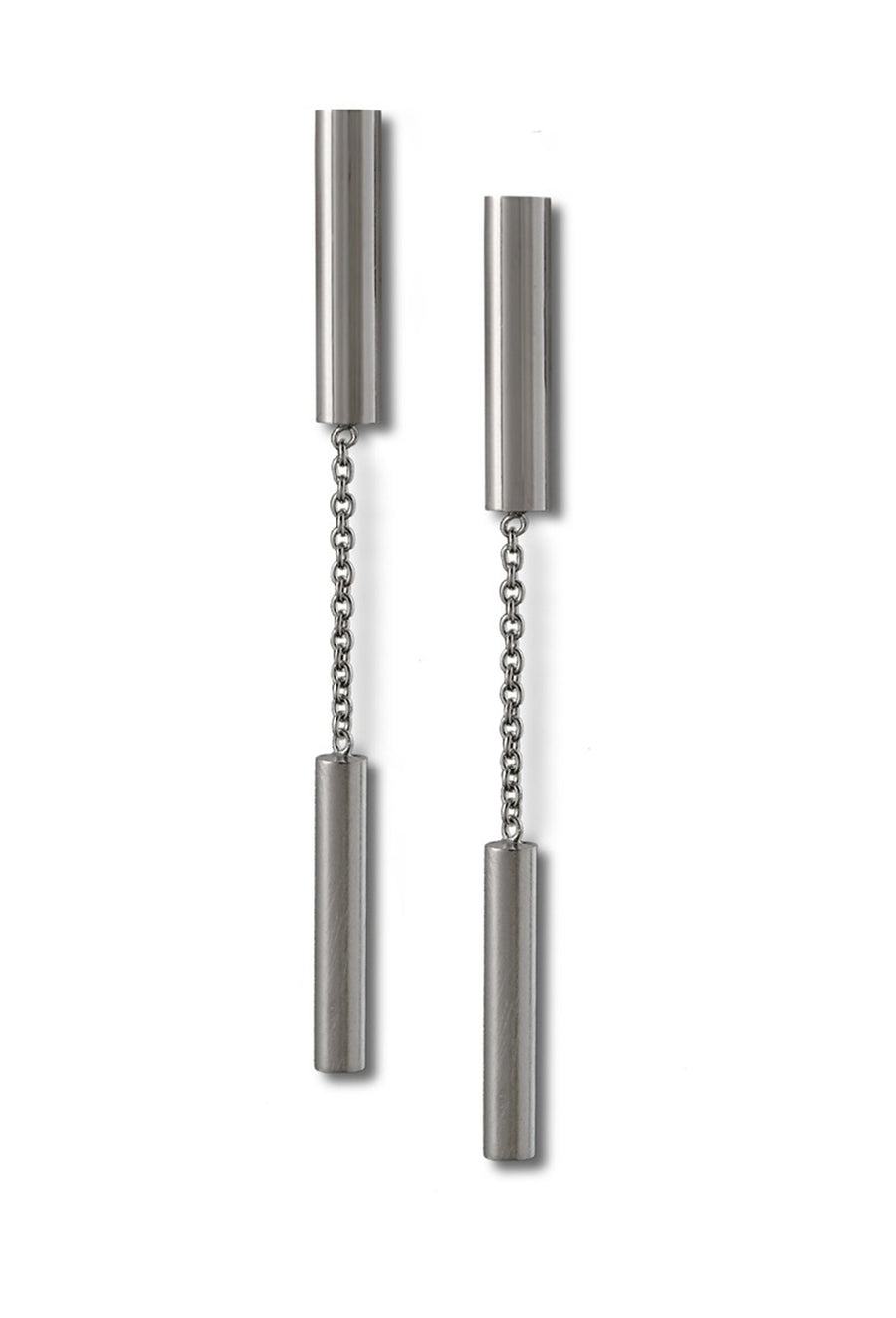 Double Cylinder Earrings On Chain