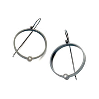 Open Circle Diamond Earrings