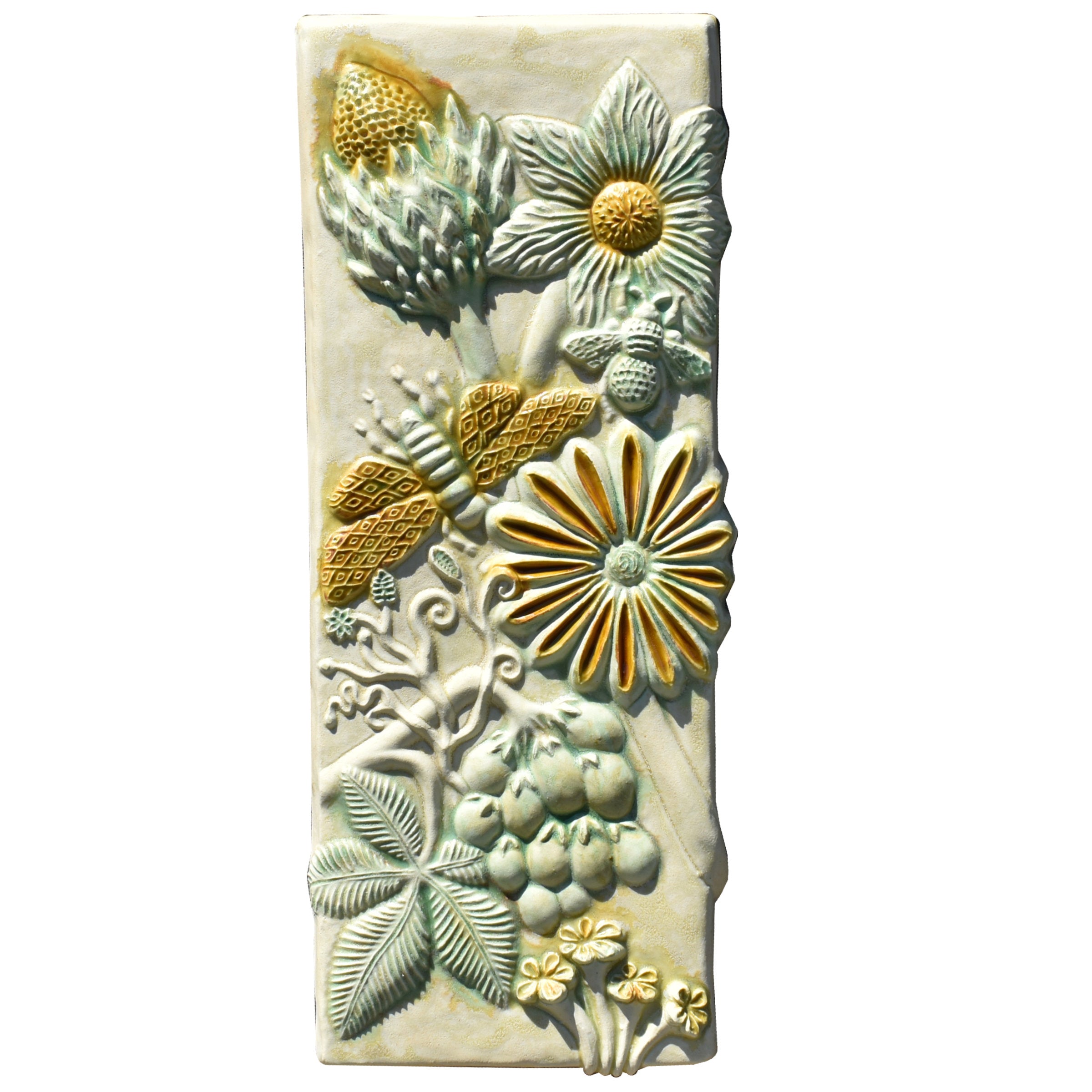 Botanical Tile in Cream, Moss, & Amber