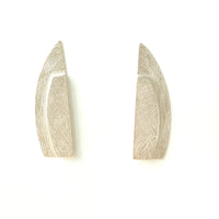 Carved Crescent Platform Earrings