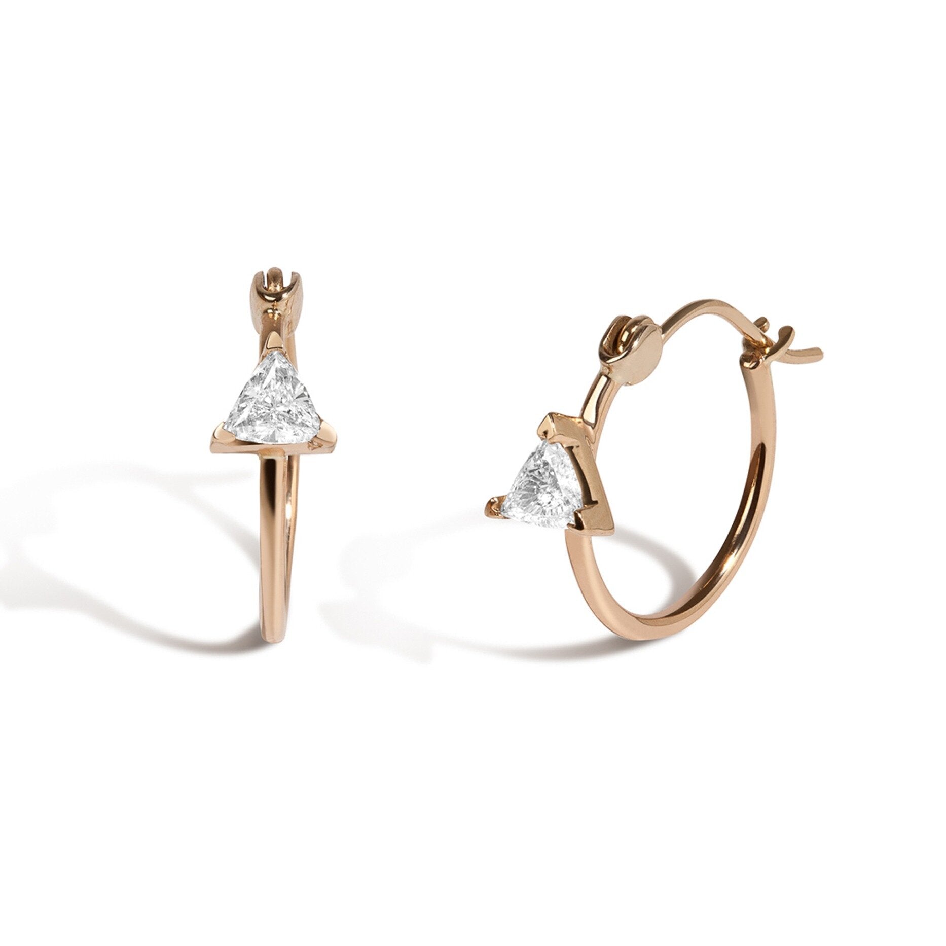 Trillion Diamond Hoop Earrings