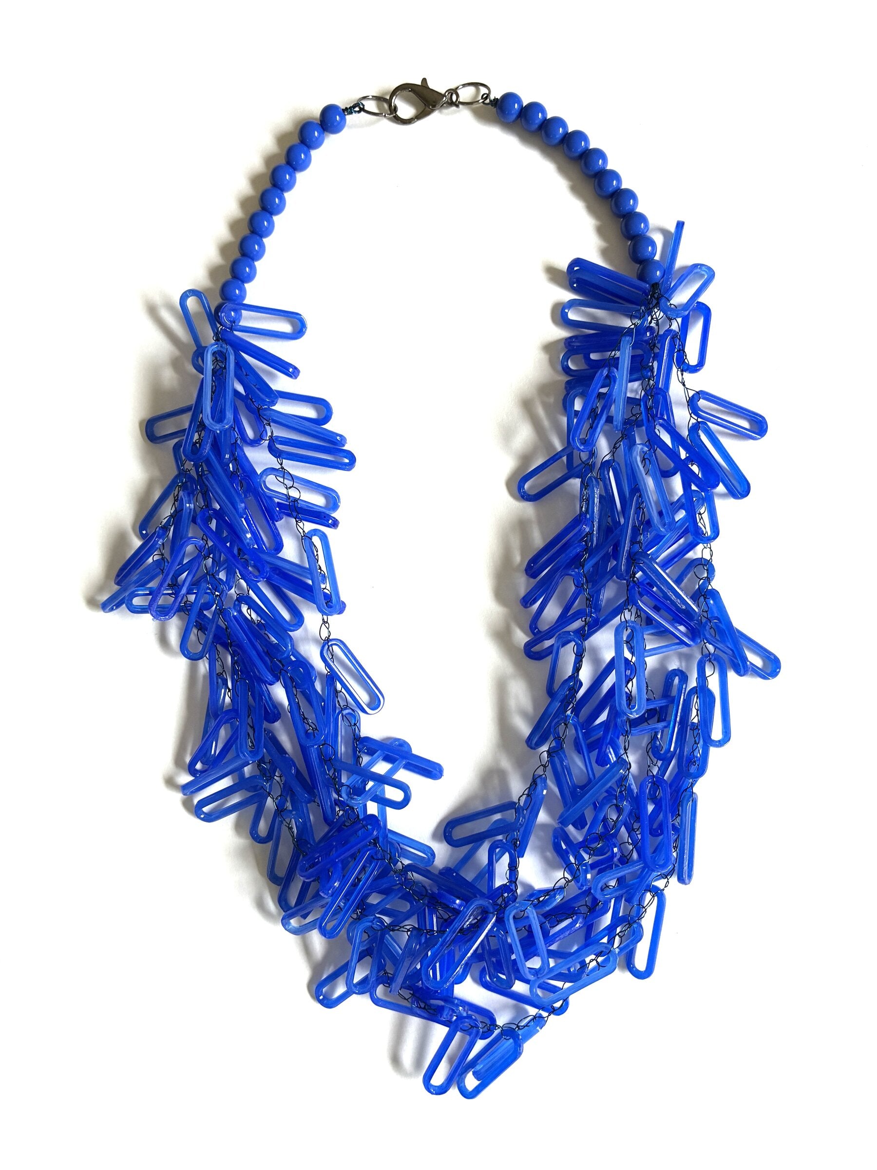 Blue Tiny Ovals Necklace