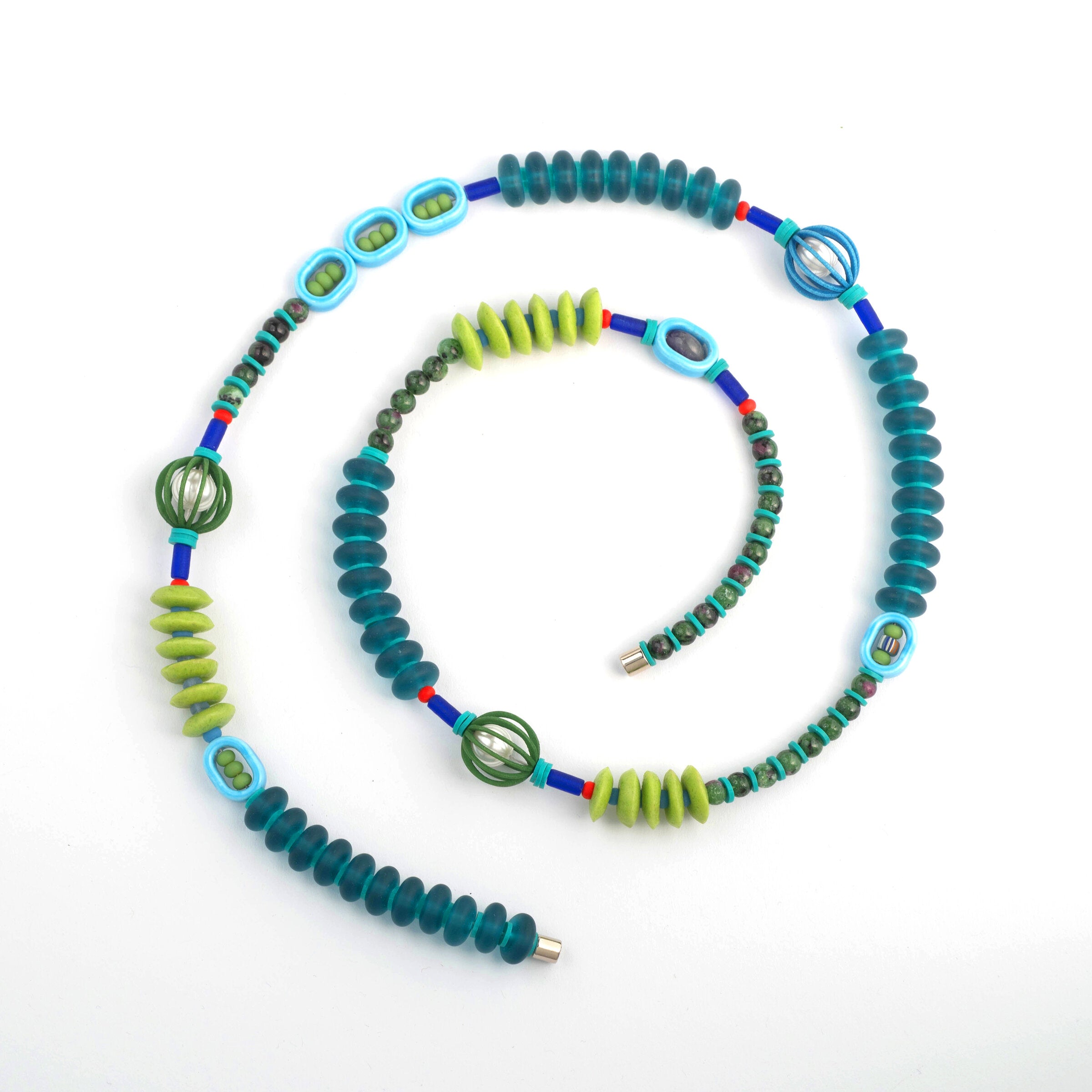 Blue-Green 3D Necklace