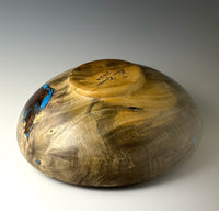 Vessel Turned from Buckeye Burl, African Blackwood Inlay