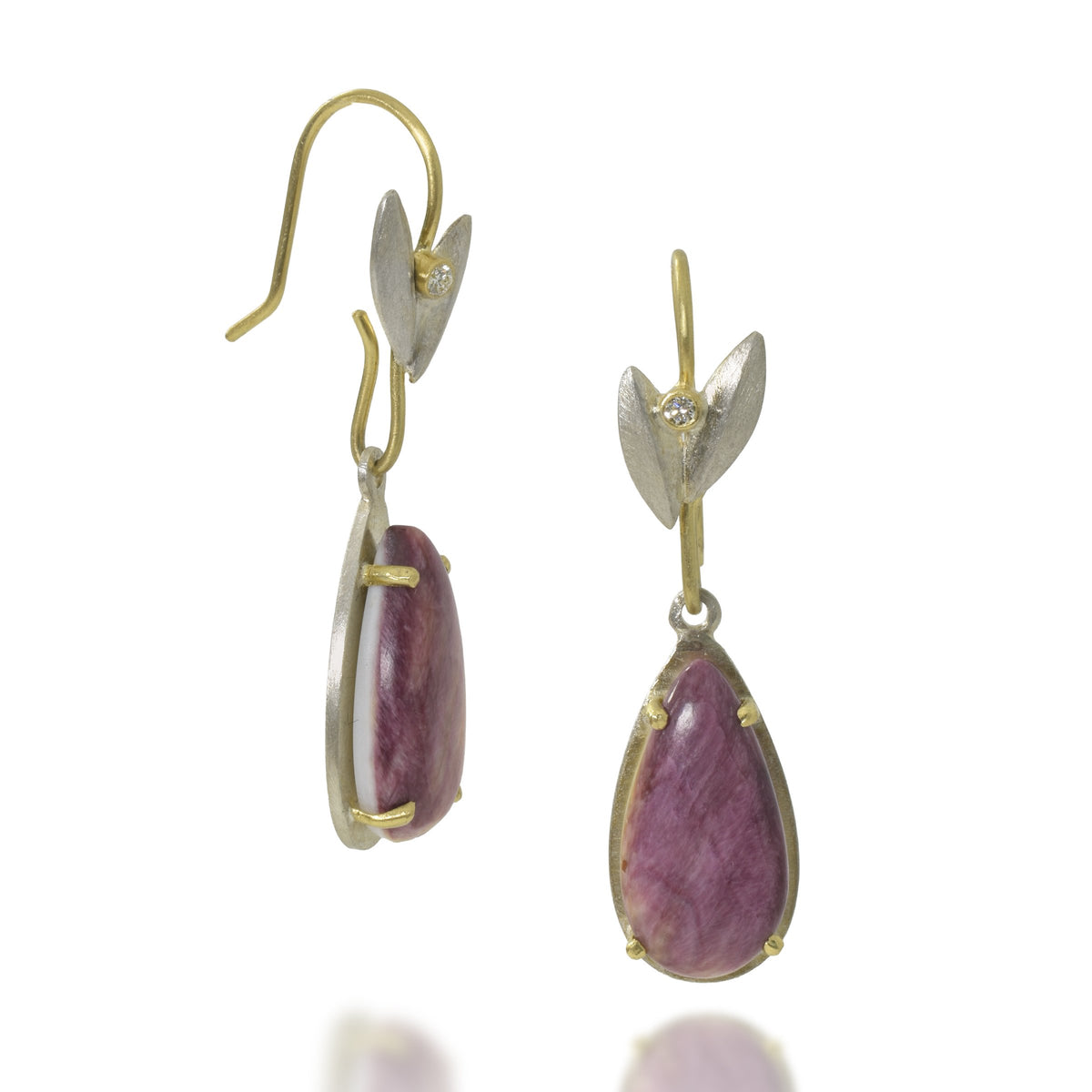 Purple Shell Fleurir Earrings