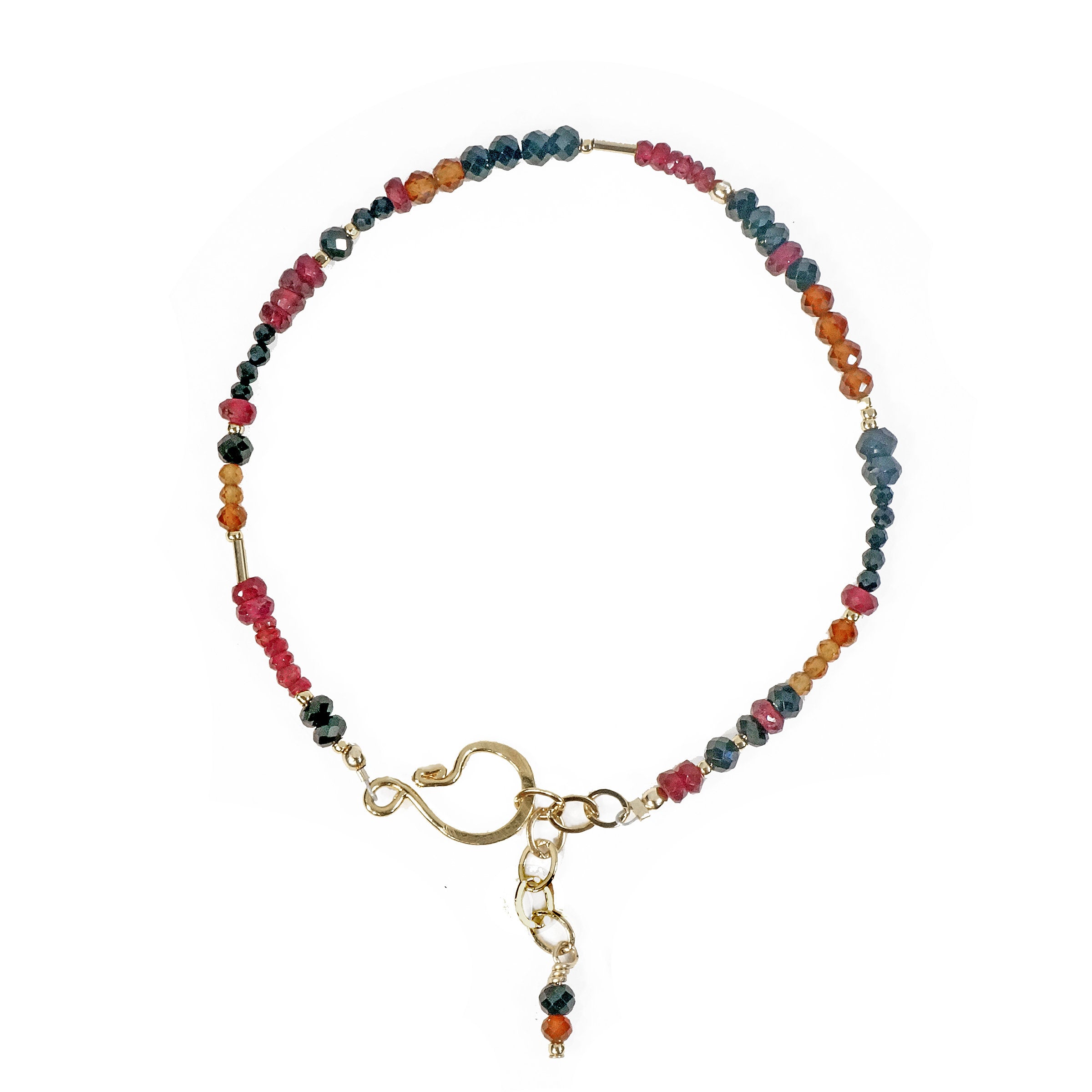 Ruby, Black Spinel, Hessonite Bracelet