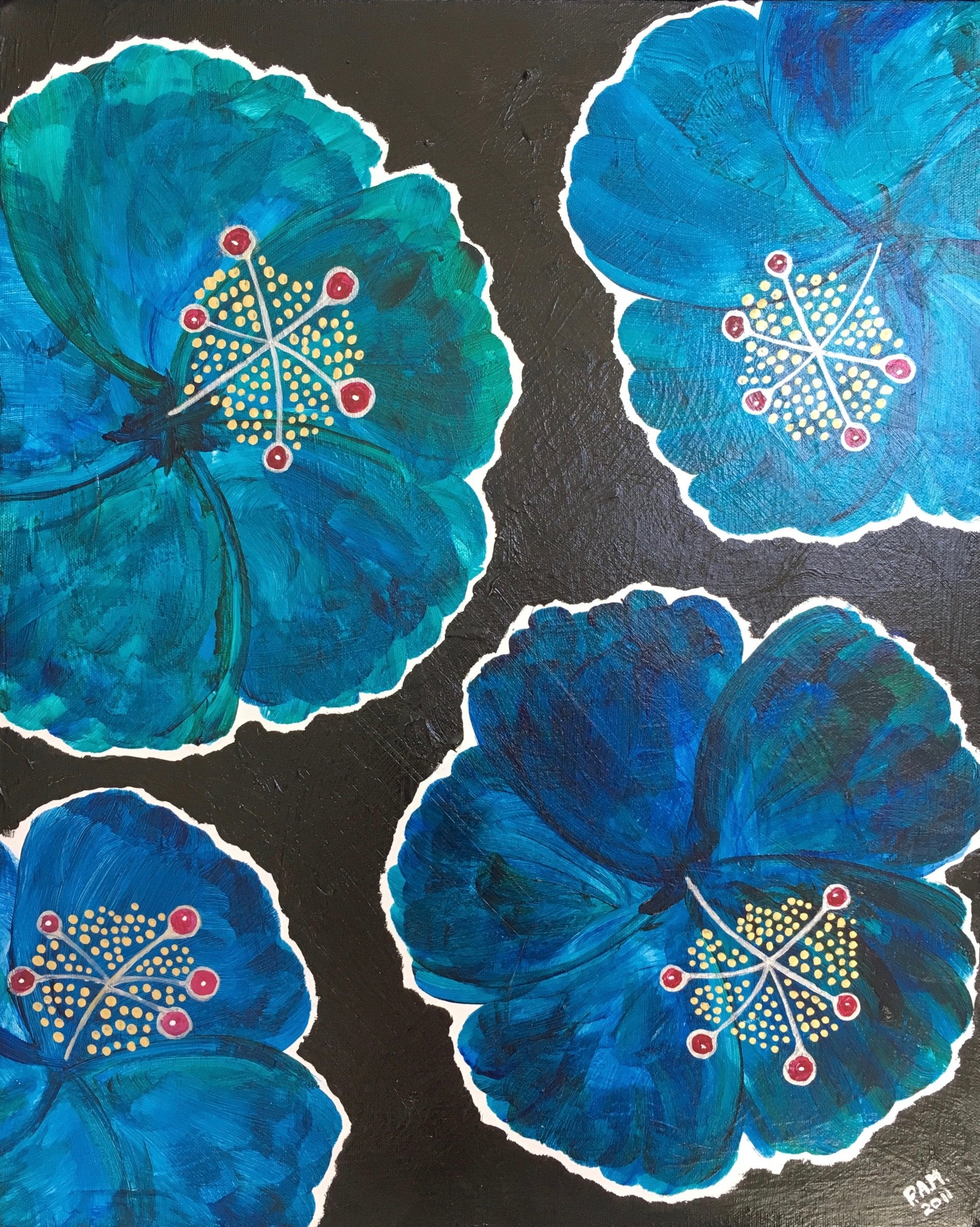 Blue Hibiscus Frolicking About