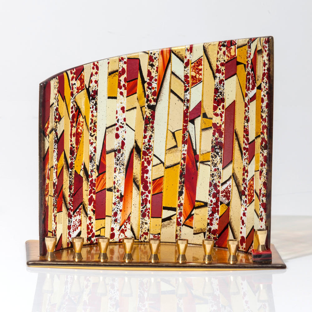 Amber Striped Menorah