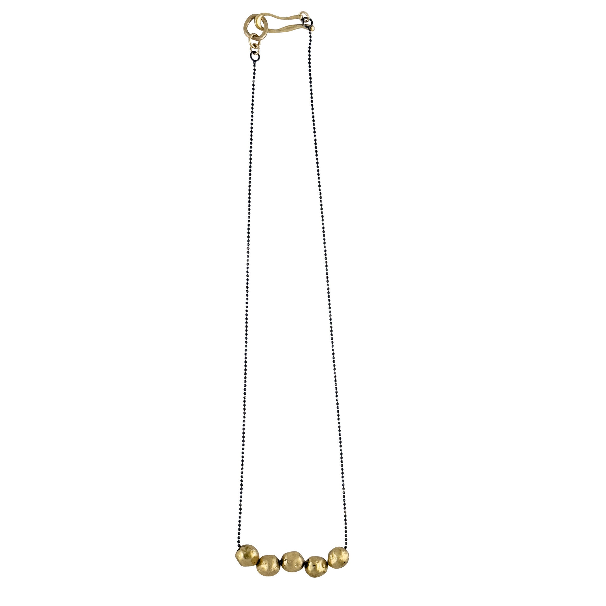 Bronze Granule & Sterling Silver Chain Necklace