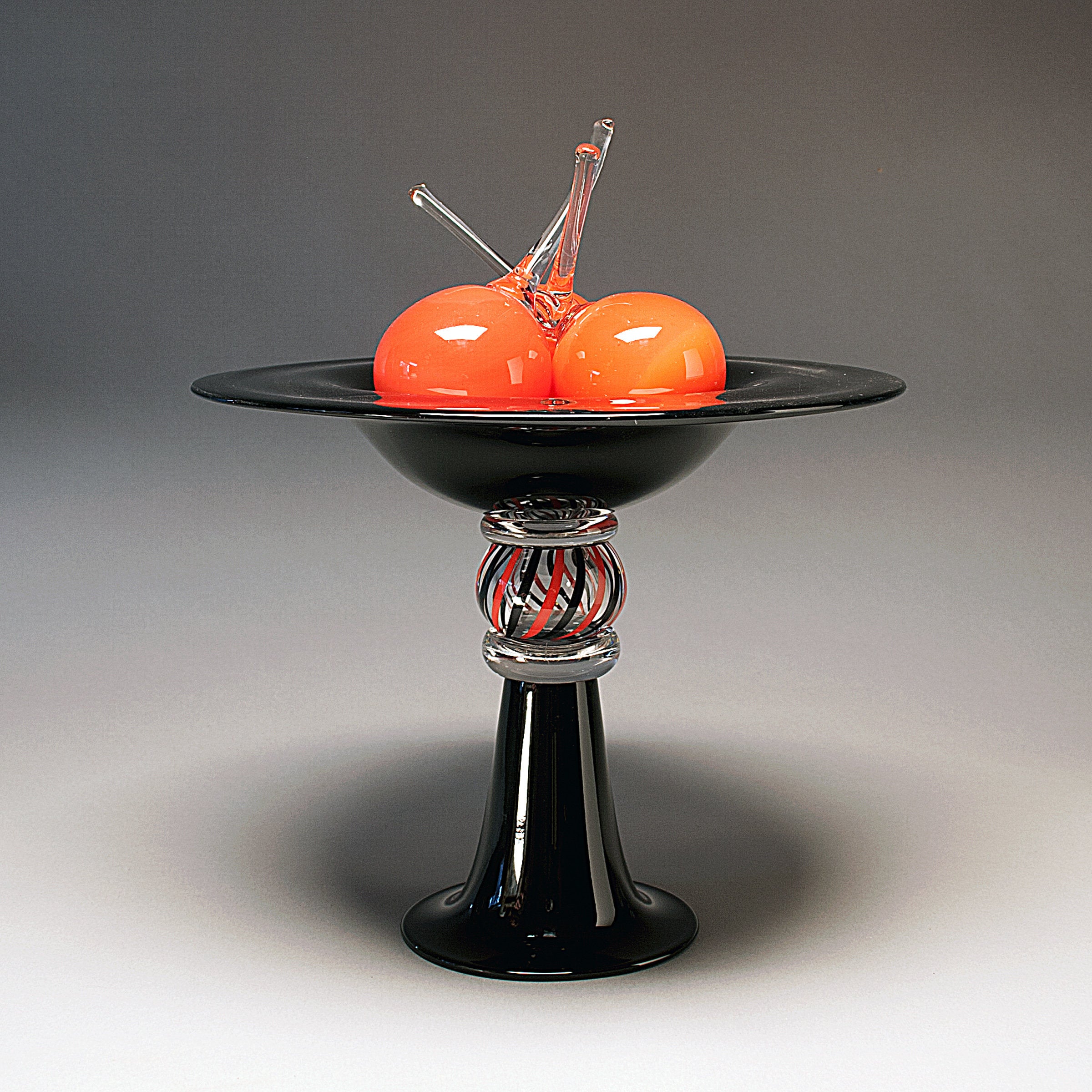 Pedestal Bowl with Cherries