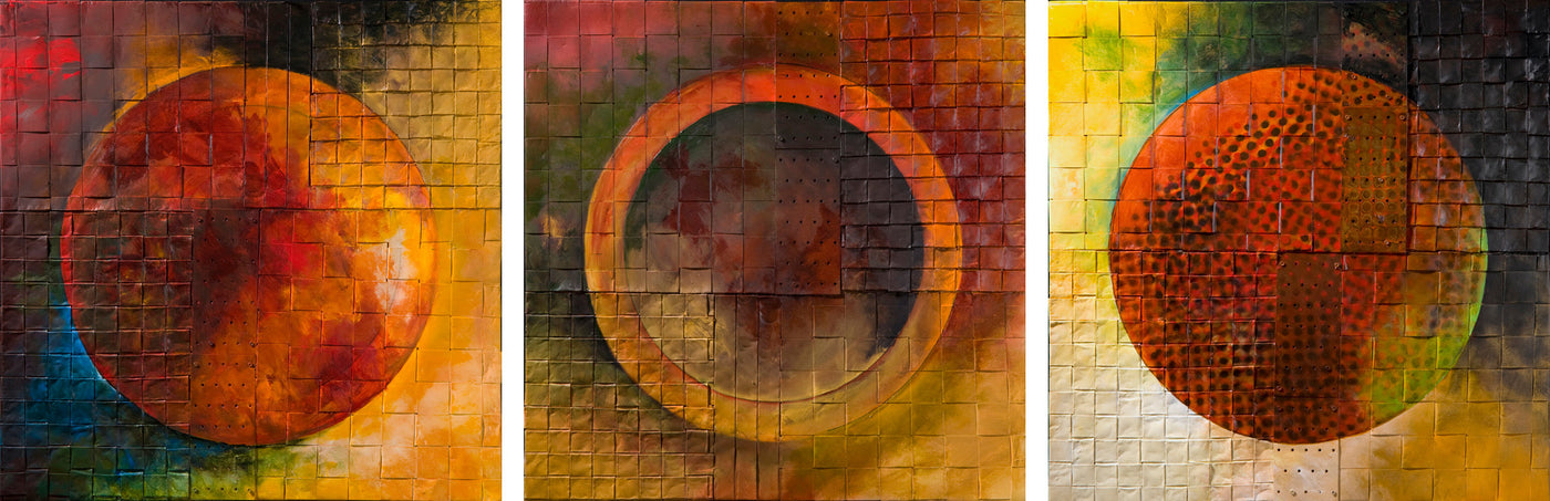 left to right: sunrise, eclipse, sunspots