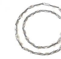 Long Quartz Triangle Band Link Necklace