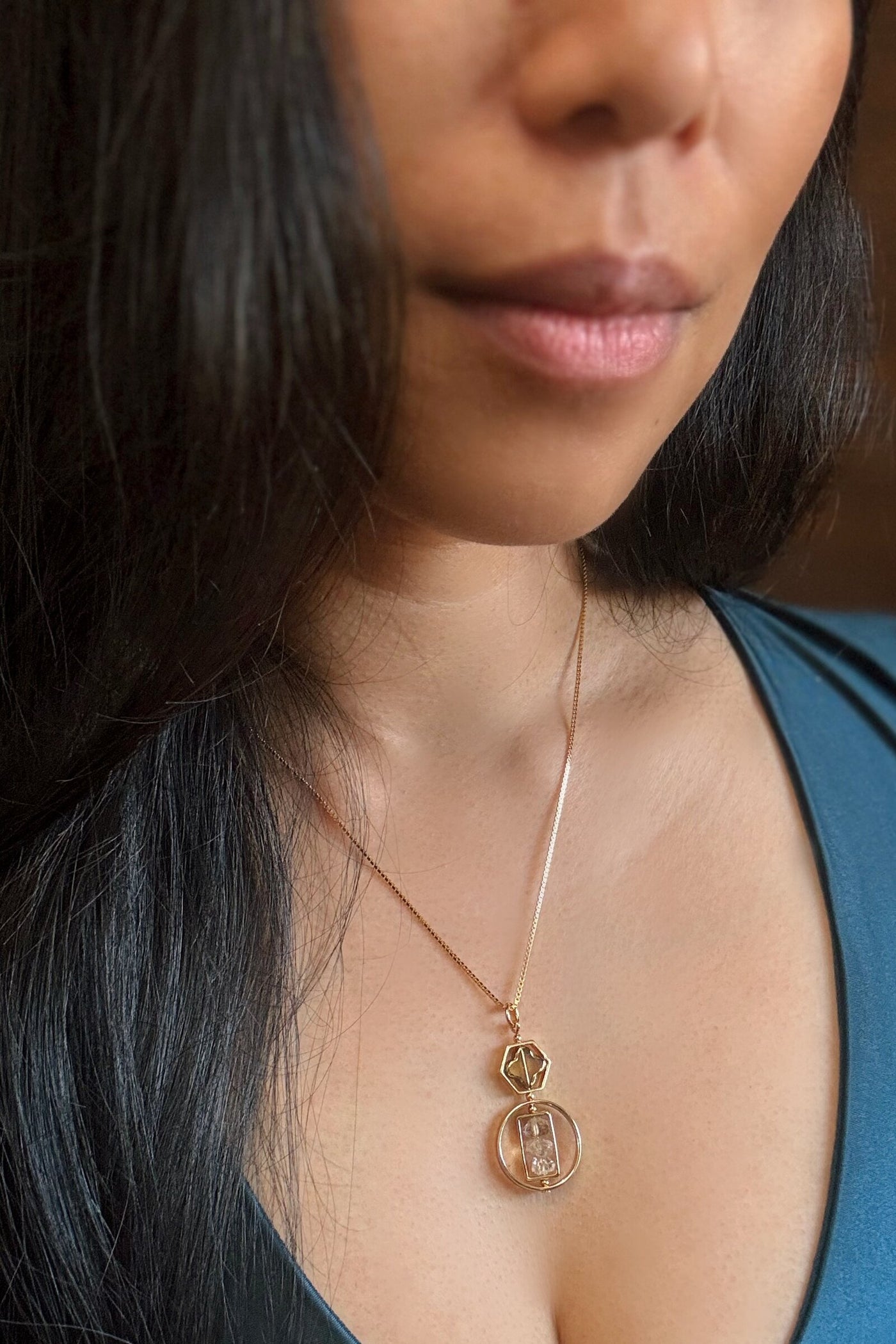 Golden Herkimer Diamond Necklace