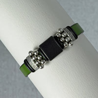 Leather & Porcelain Stone Bracelet