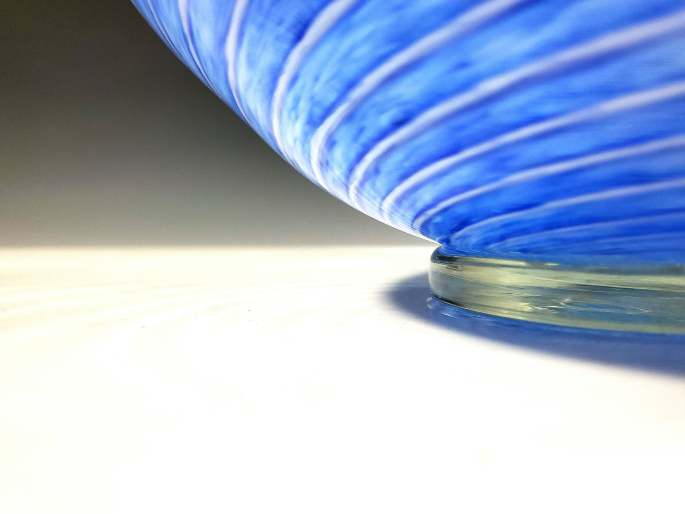Footed Indigo Spiral Bowl