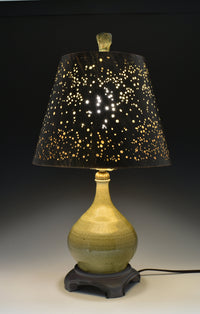 Porcelain Table Lamp with Steel Starlight Shade