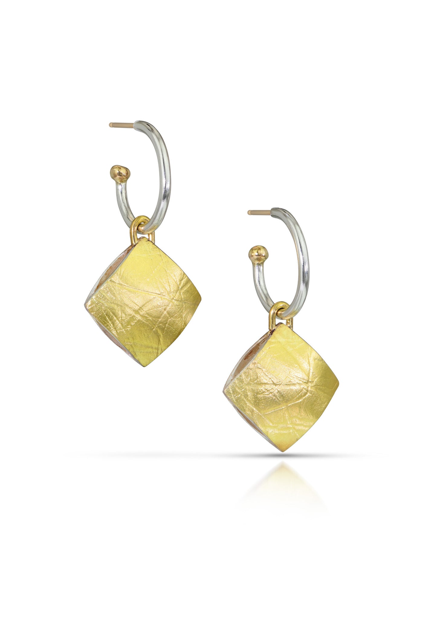 Vintage Flower Hoop Charm Earrings