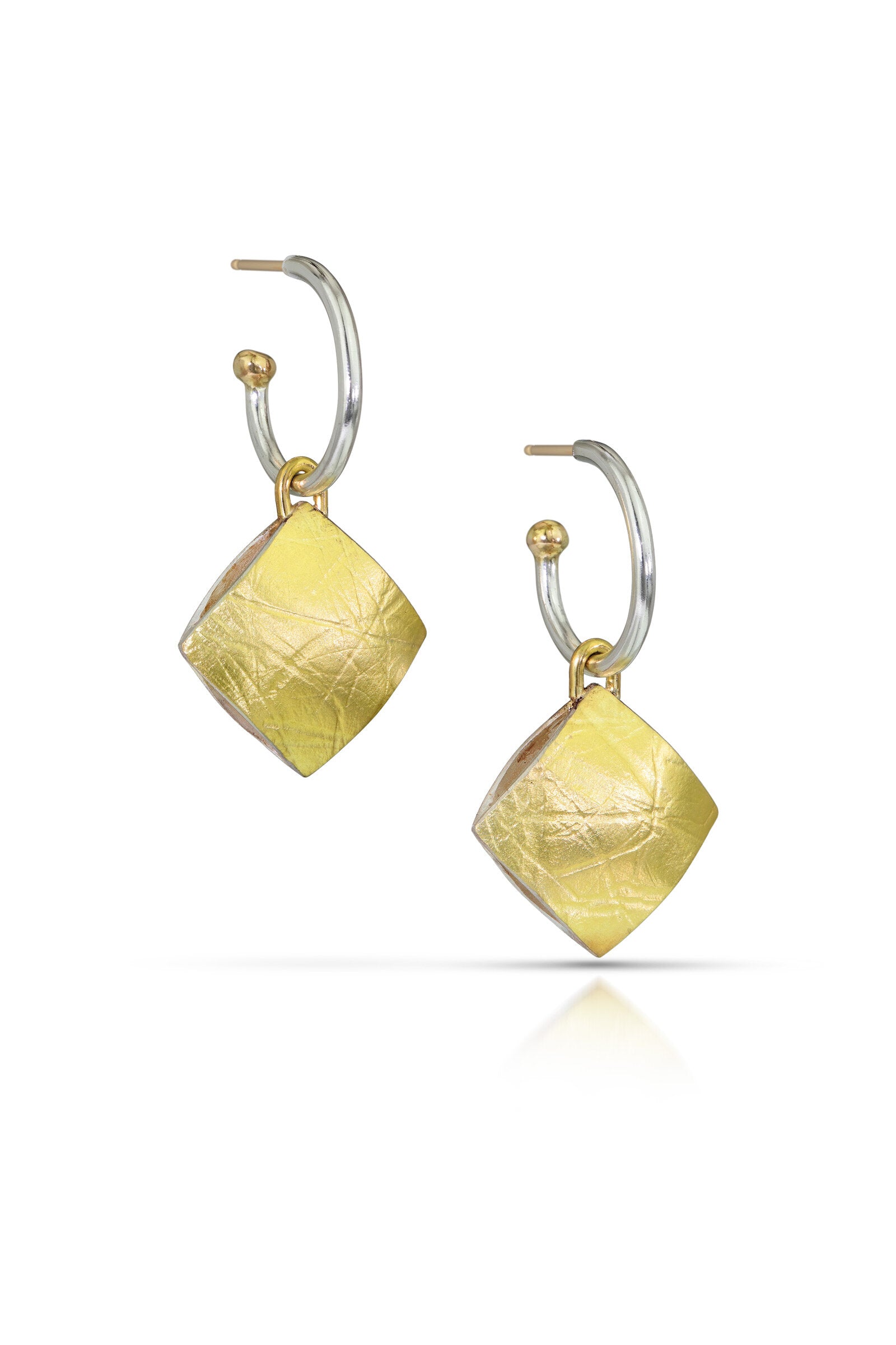 Vintage Flower Hoop Charm Earrings