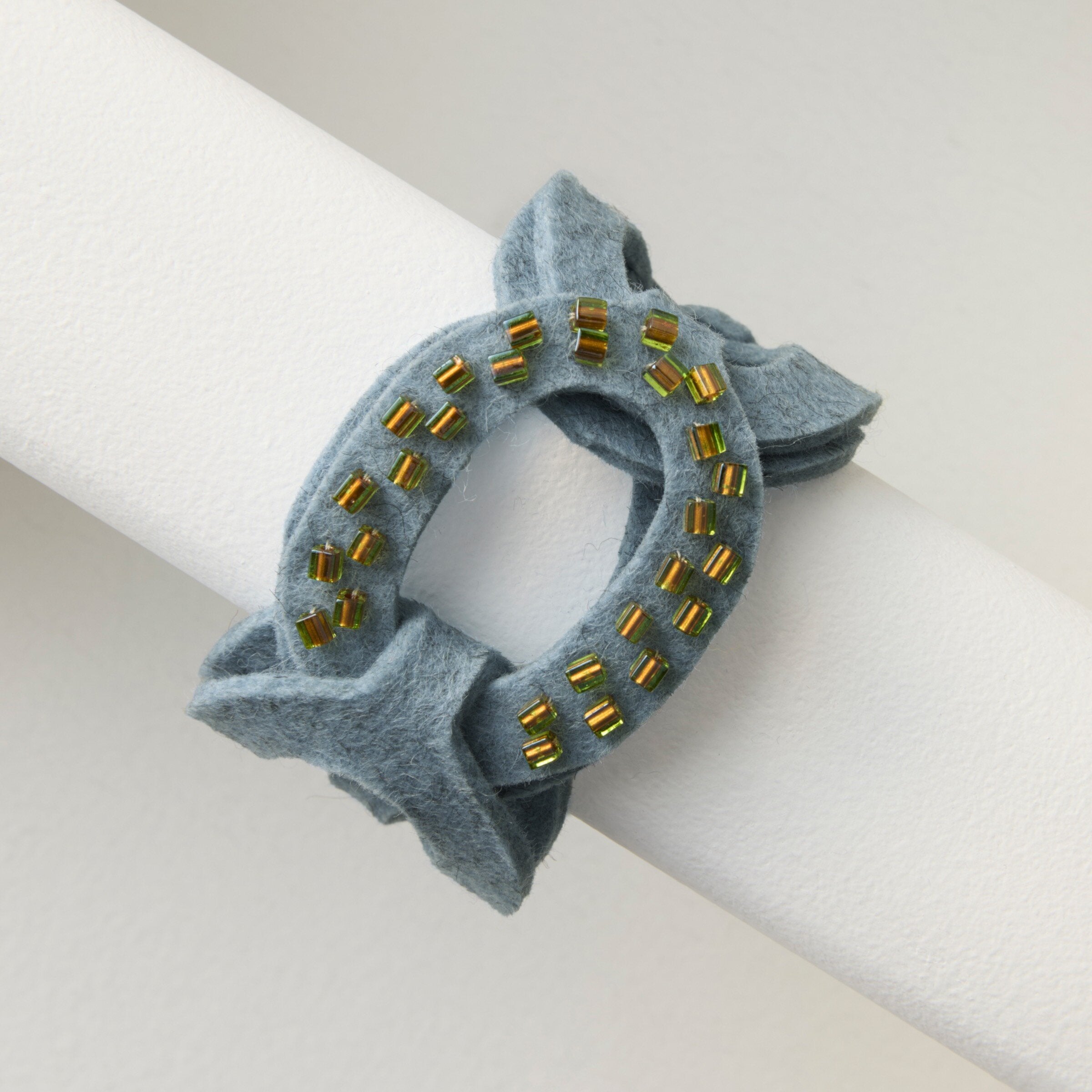 Powder Blue with Peridot Beads