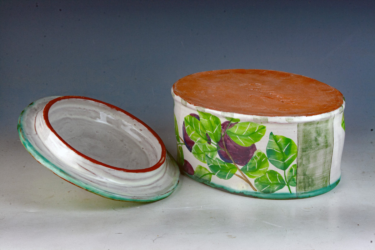 Plum Oval Box with Lid