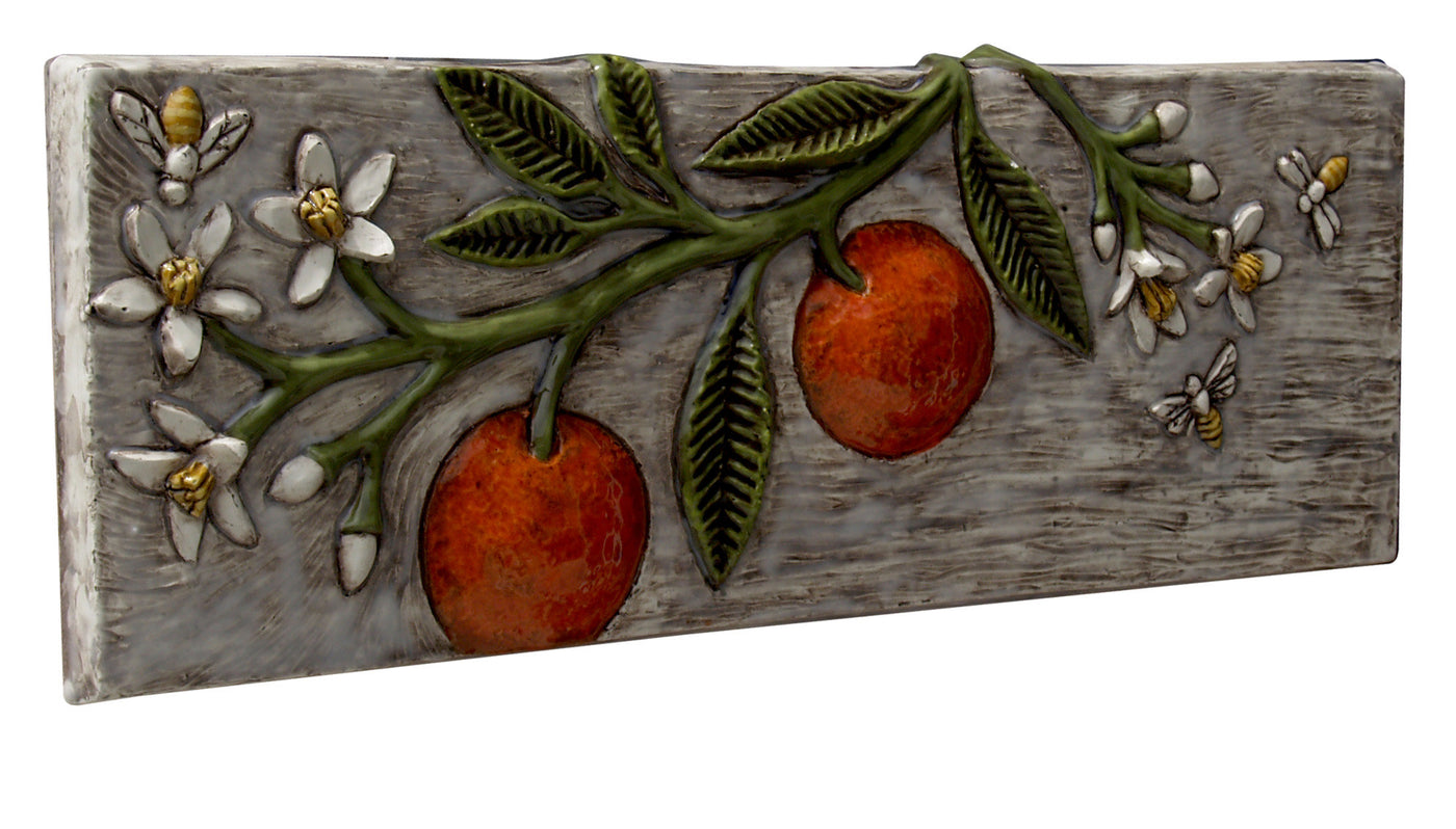 Oranges, Blossoms, and Bees Tile