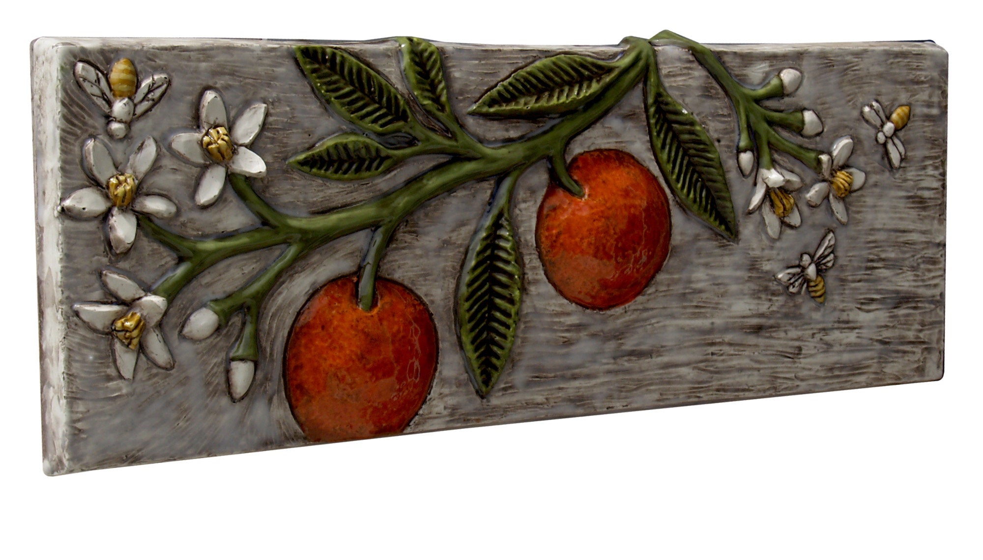 Oranges, Blossoms, and Bees Tile