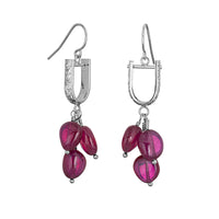Three Gemstone Dangle Earrings