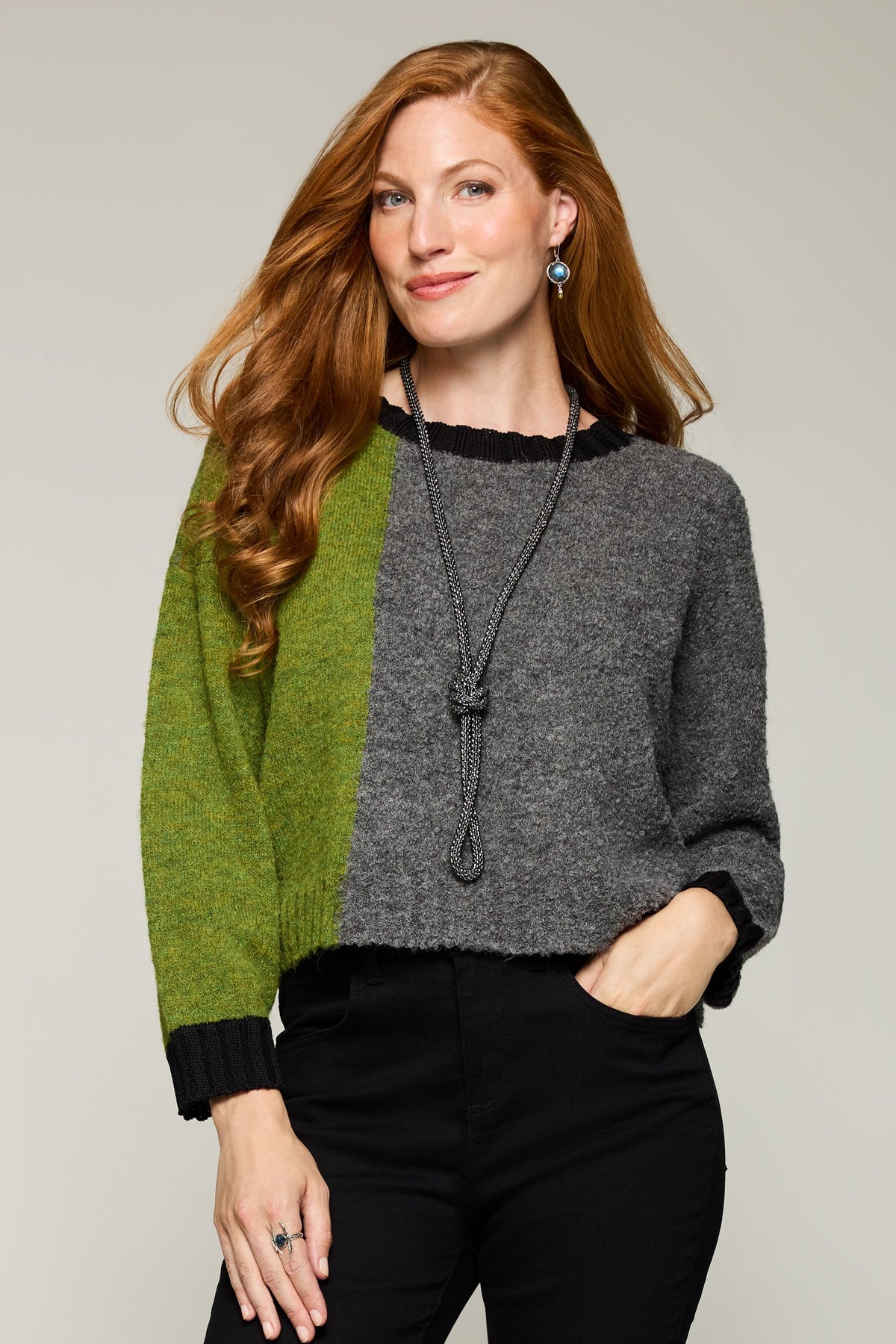 Brushed Two-Tone Pullover