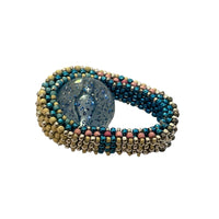 Blue Glitter Pod Ring