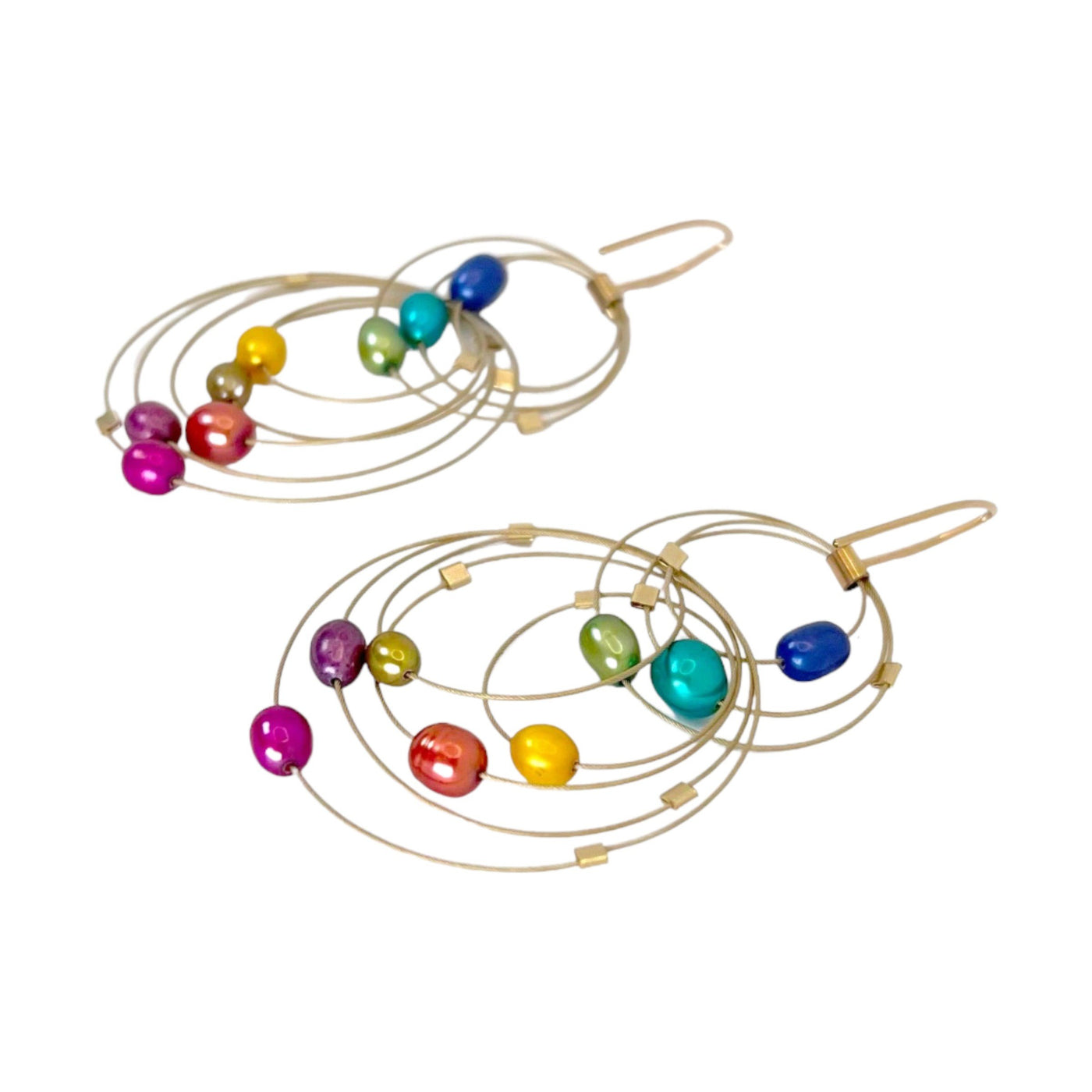 Rainbow Pearl & Gold Cable