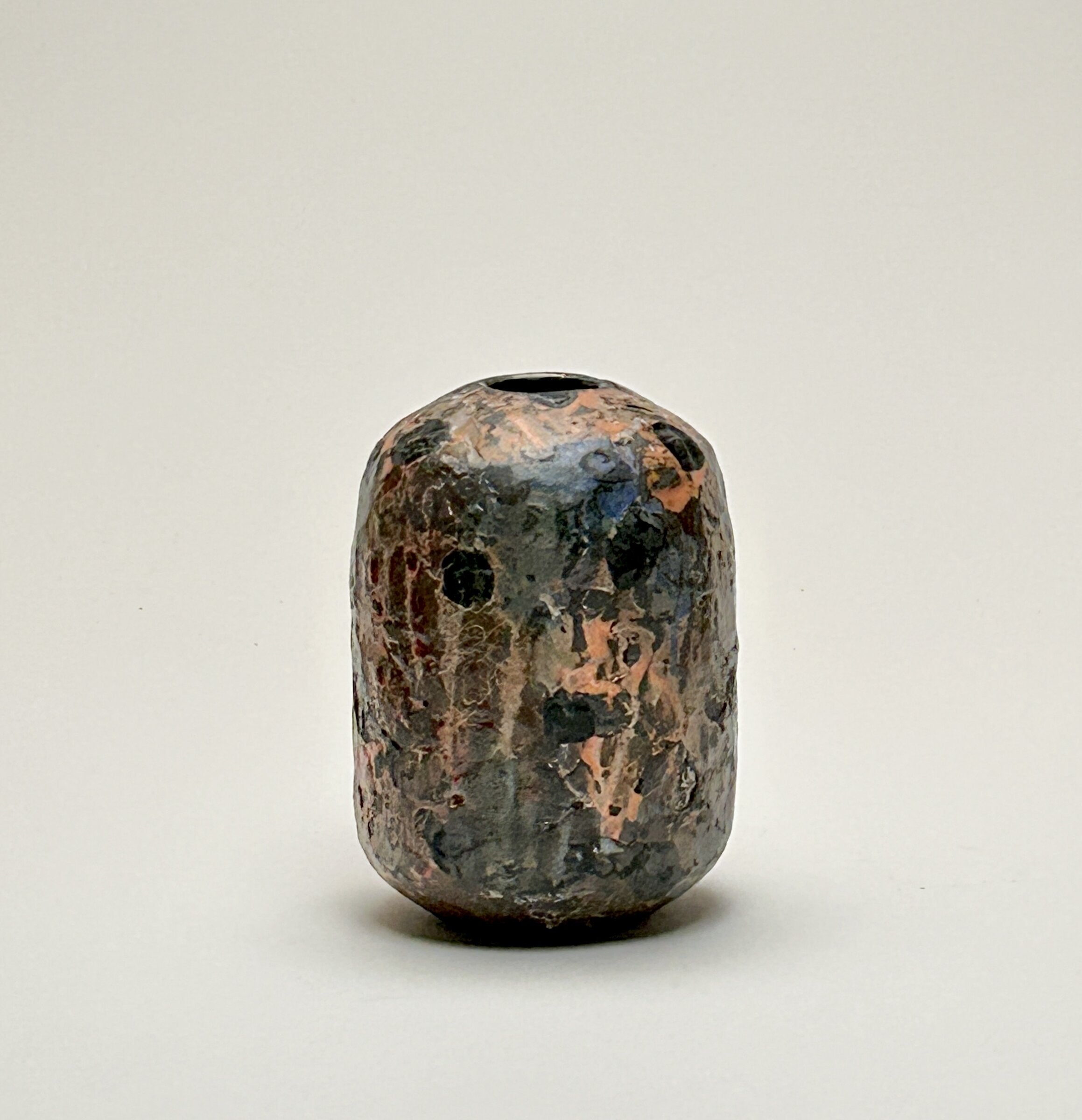 Textured Black Clay Small Vessel
