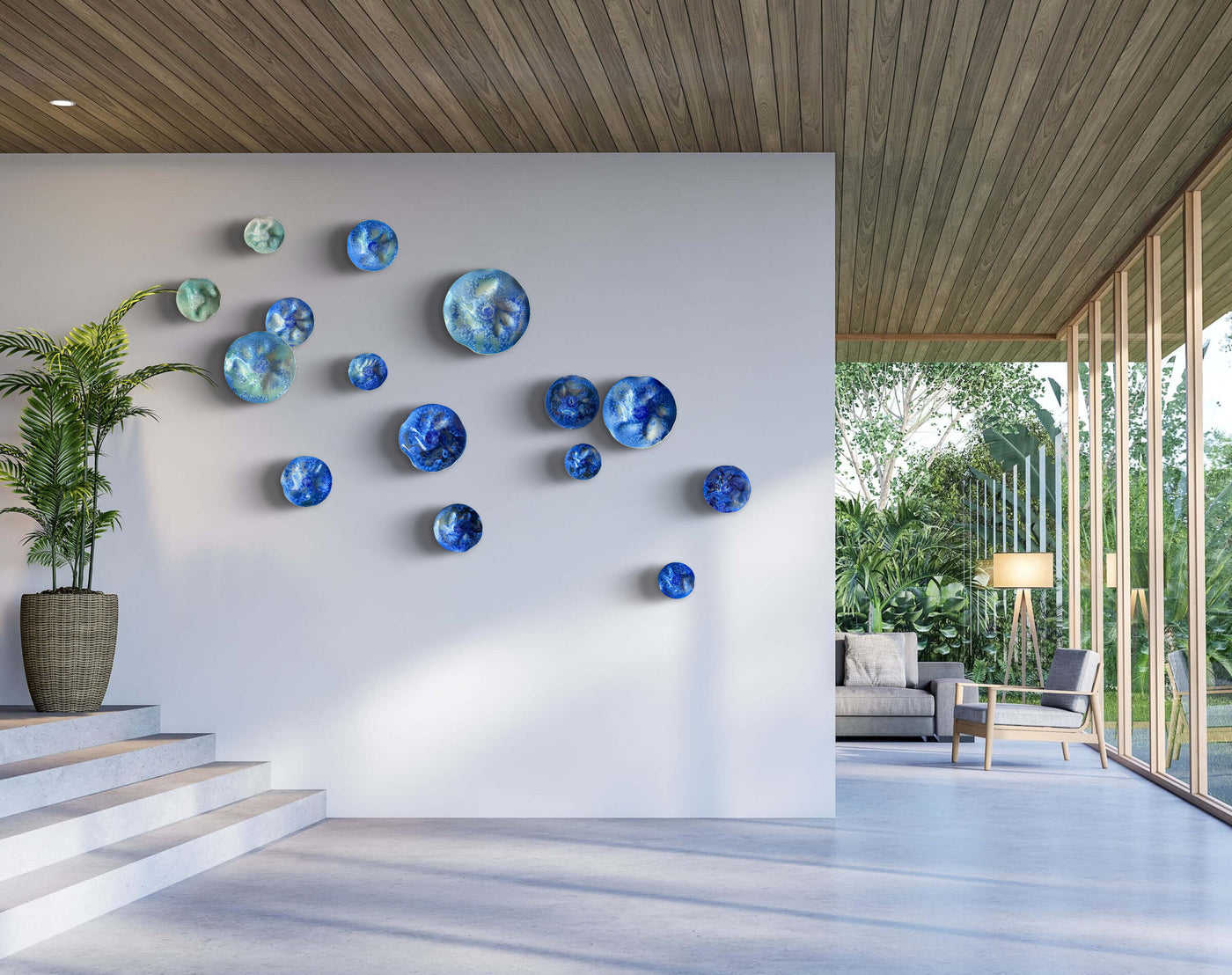 Laguna Series, Ombre Deep Blue to Aqua