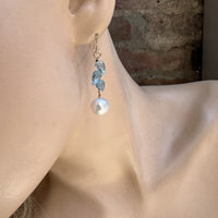 Blue Topaz & Pearl Earrings