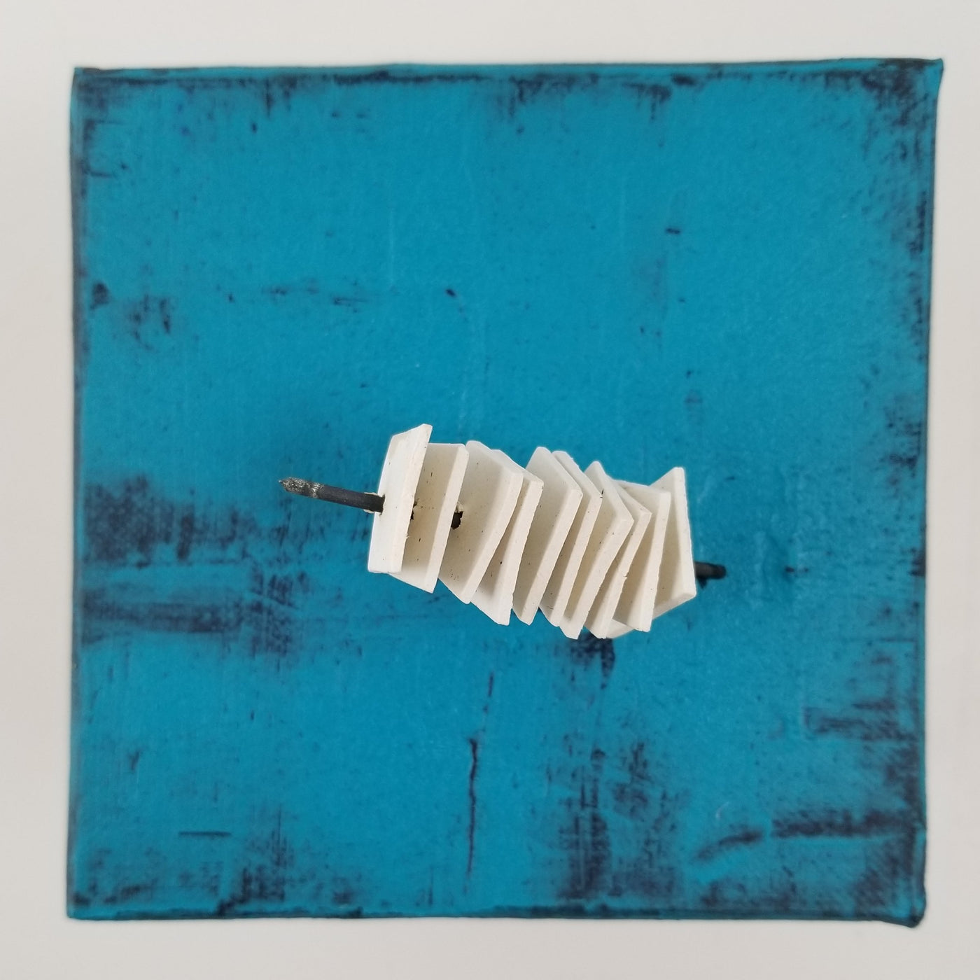White Squares on Wire/Teal