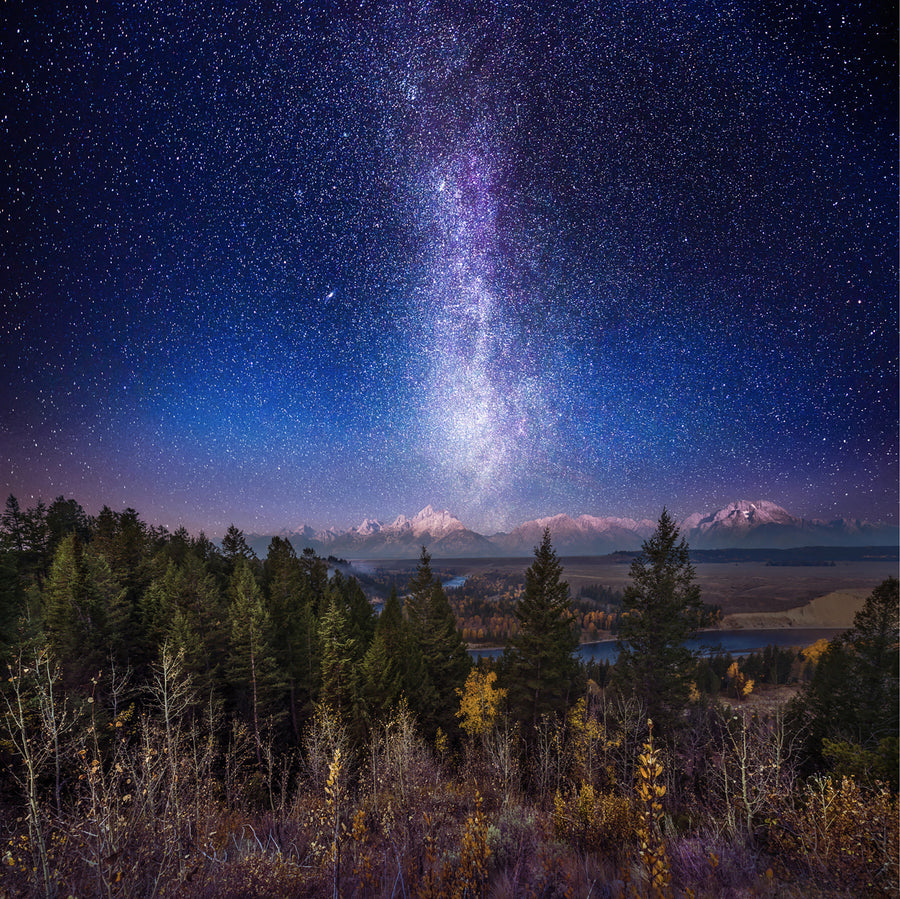 Milky Way Twilight Afterglow Over the Grand Tetons