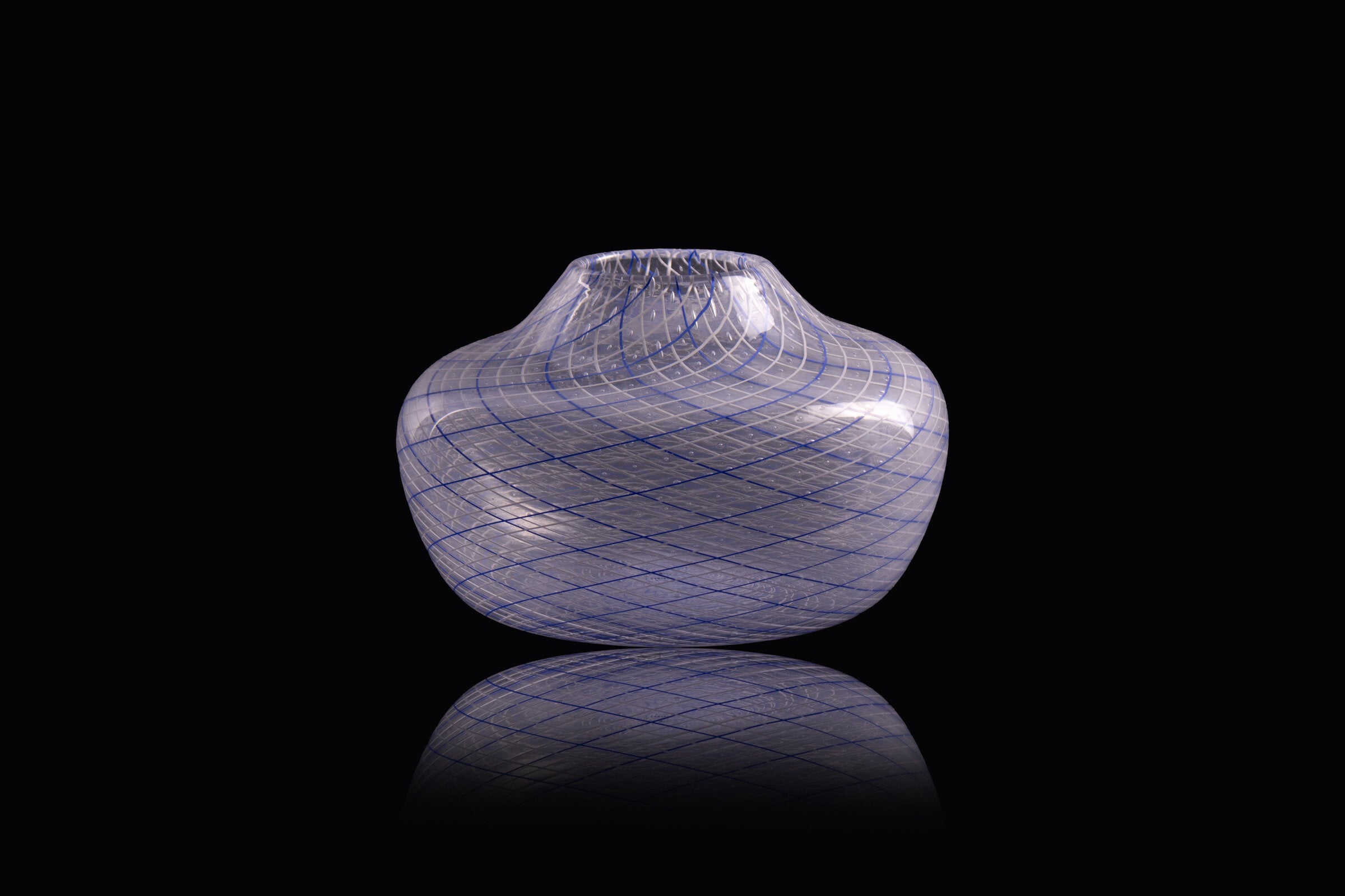 Blue and White Low Vase