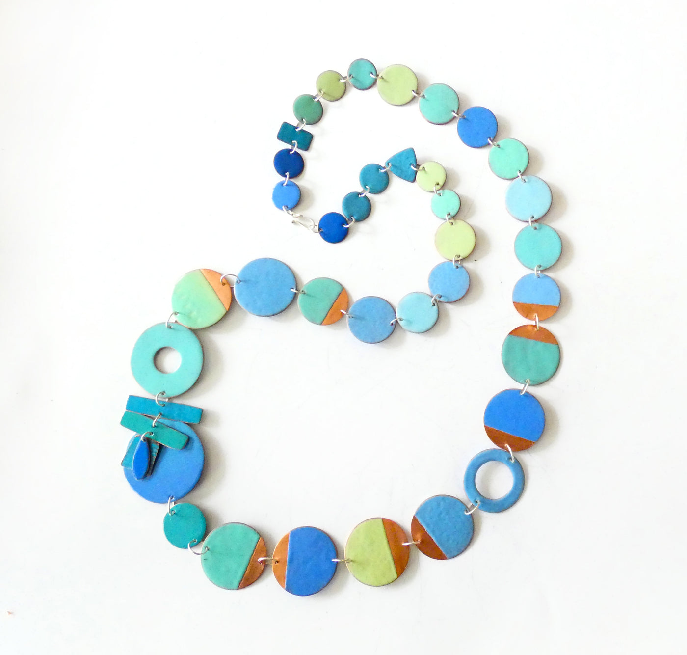 Long Blue Enamel Necklace