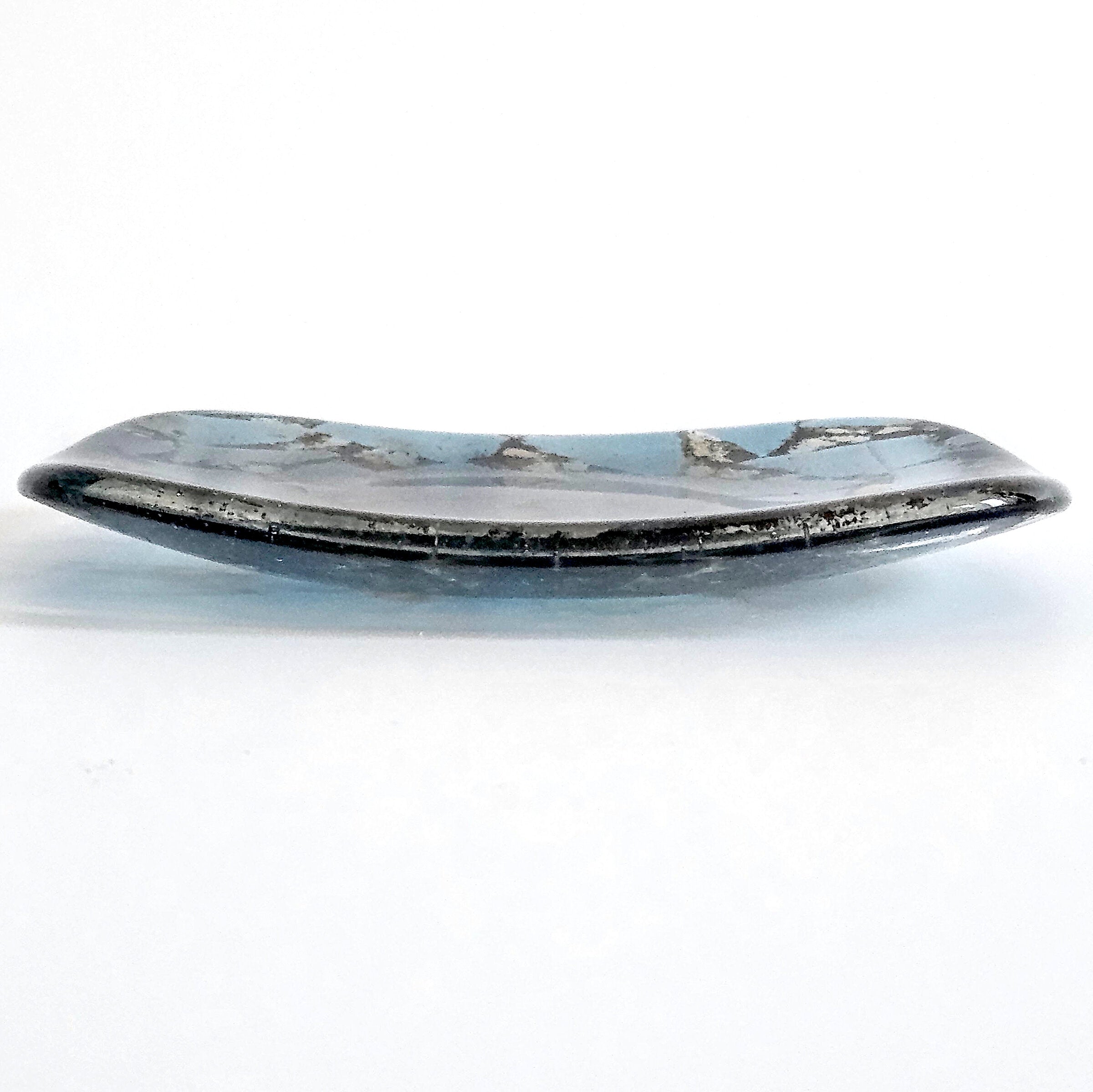 Blue Pebbles Glass Dish
