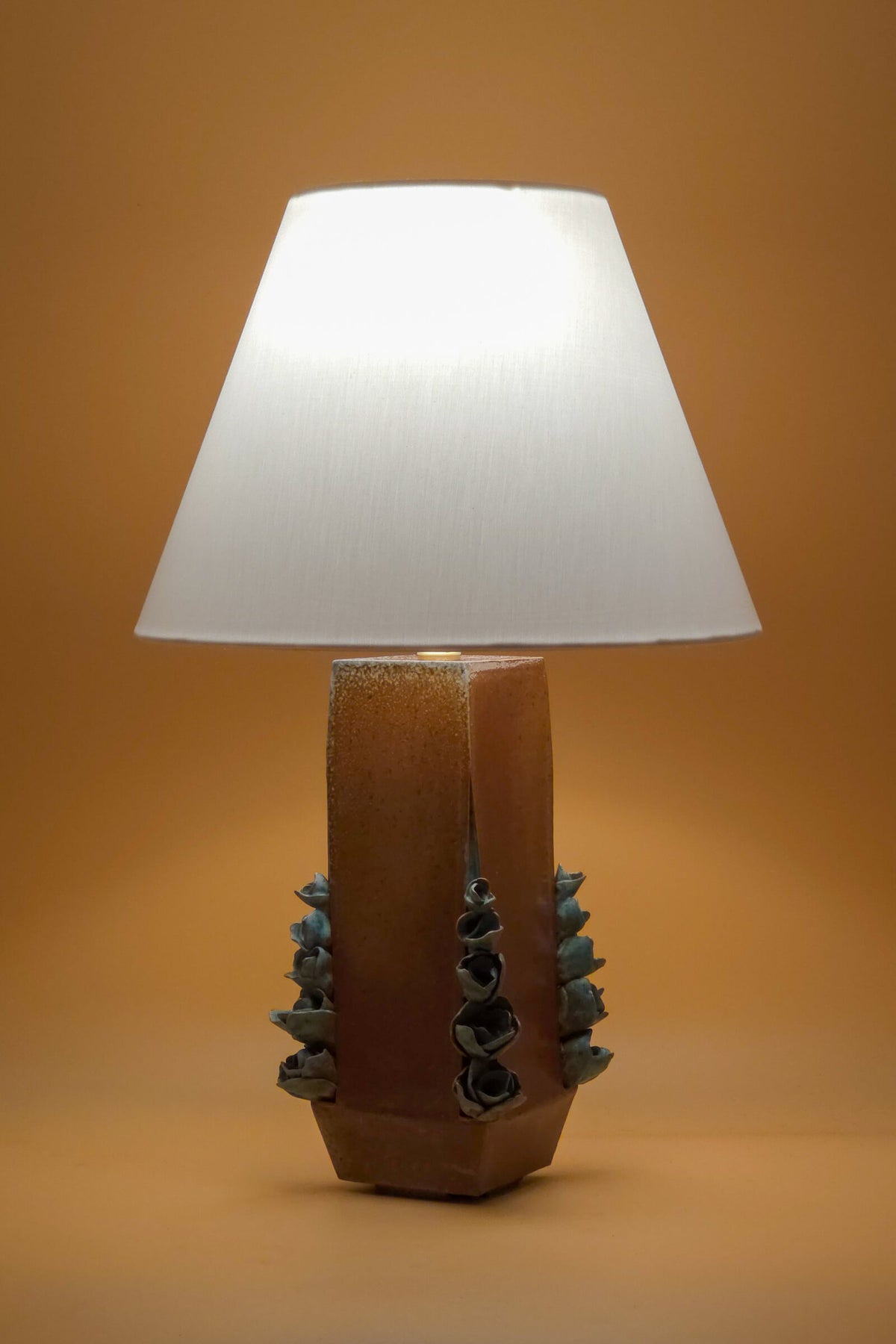 Turquoise Florals Table Lamp