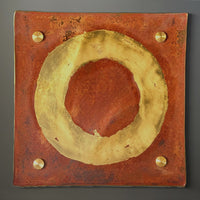 Circle Line Square Copper and Gold Wall Squares