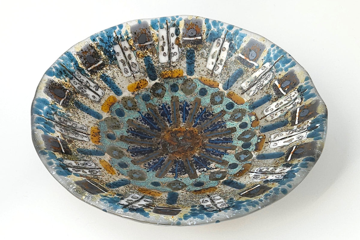 Blue Glass Mandala Bowl