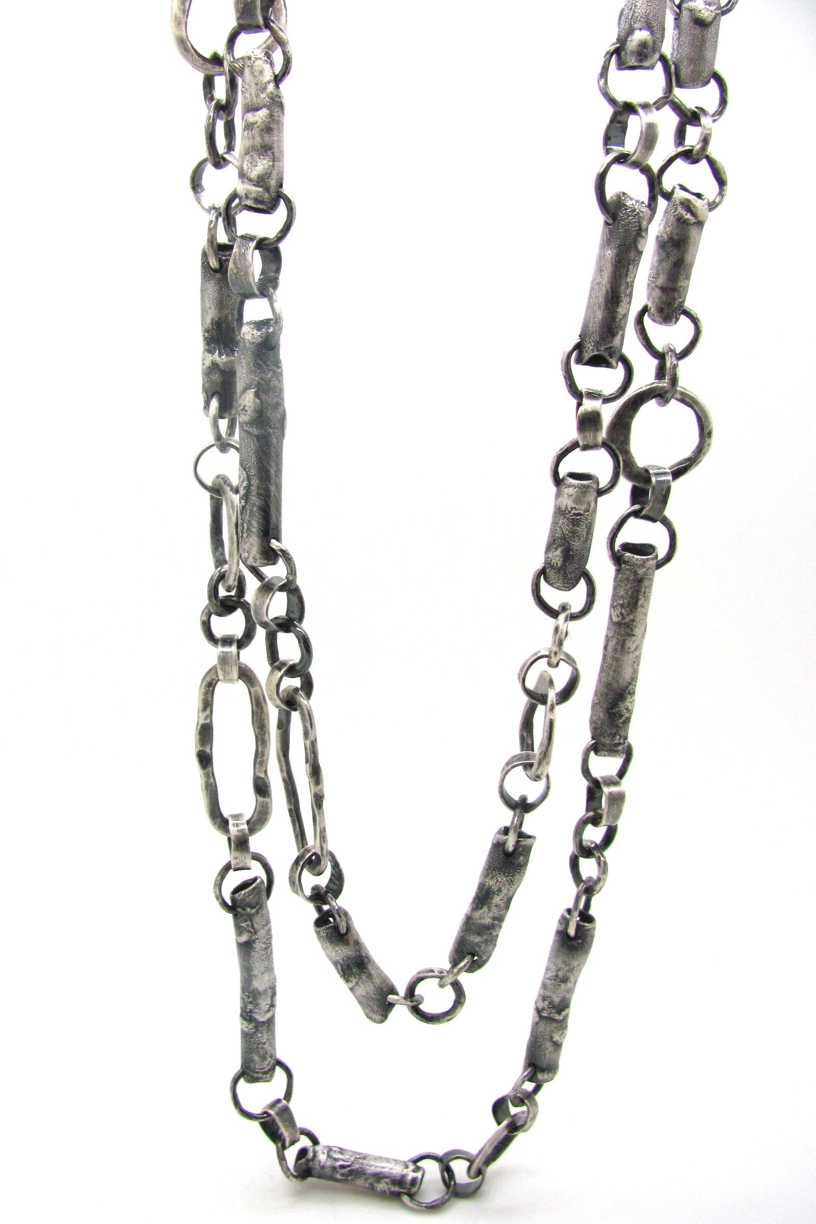 Volcanic Tubes Mixed Chain Link Necklace