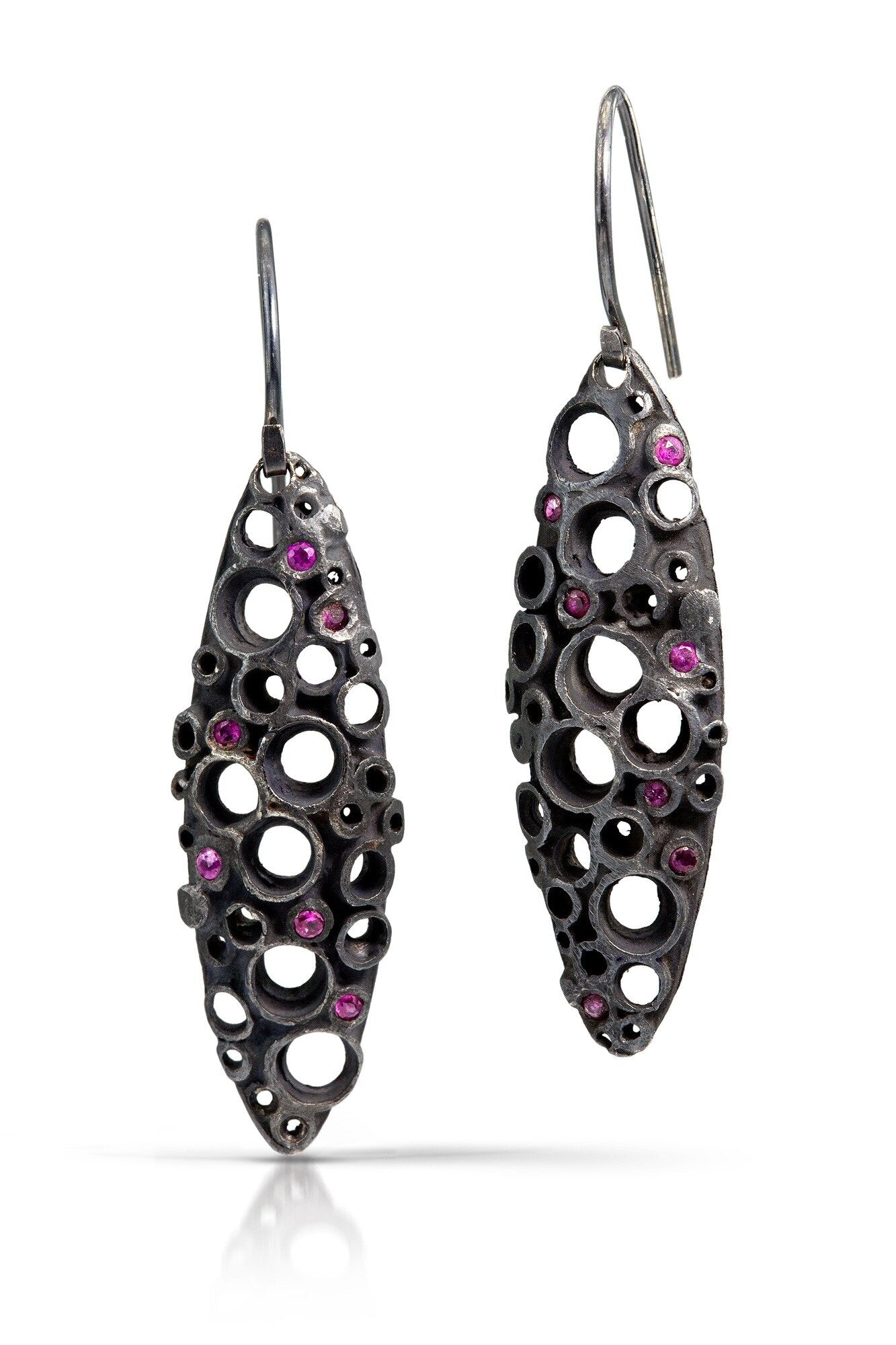Oxidized Deco Dangle Earrings