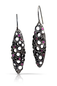 Oxidized Deco Dangle Earrings