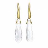 Rock Crystal Briolette Trapeze Earrings